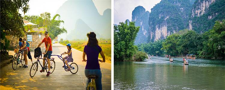 Biking and Bamboo Rafting